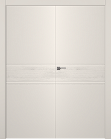 Межкомнатная дверь Твинвуд 2 Эмаль жемчуг Двойная - фото