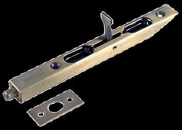 Ригель L160 AB, шпингалет торцевой, бронза фото Ригель L160 AB, шпингалет торцевой, бронза фото