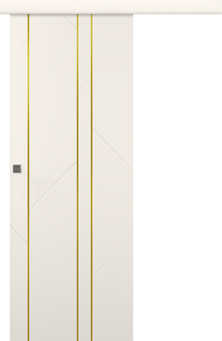 Межкомнатная дверь Флекс 1 Молдинг Золото Эмаль жемчуг Купе - фото