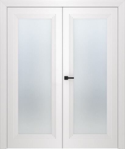 Межкомнатная дверь Левел 1 Эмаль белый Двойная - фото Межкомнатная дверь Левел 1 Эмаль белый Двойная - фото