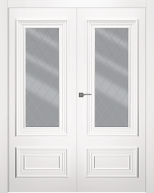 Межкомнатная дверь Палаццо 2 Эмаль белый Двойная - фото