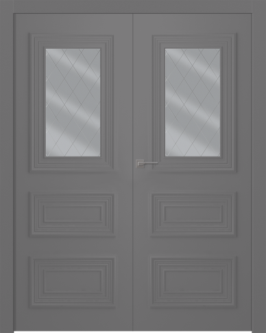 Межкомнатная дверь Палаццо 3/1 Эмаль графит Двойная - фото
