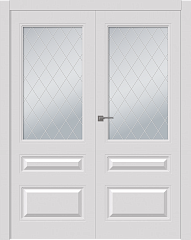 Дв.полотно Пвдощ "Роялти" Эмаль Белый 2,2-0,6 Мателюкс Белый Витраж Рис39 Распашная двойная