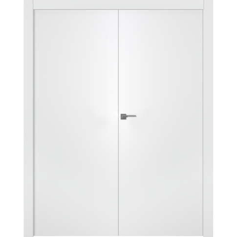 Межкомнатная дверь Базис Эмаль белый Двойная - фото