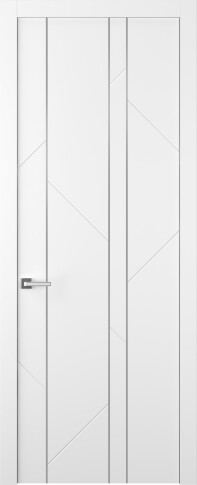 Межкомнатная дверь Флекс 1 Молдинг Хром Эмаль белый - фото