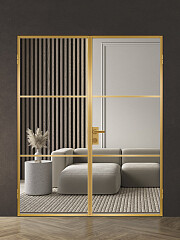 Дв.полотно Пвдоф "Спейс Апр 2" Gold 2,0-0,4 Прозрачное Каленое Комп 2 С Фурн №33/4 Gold В Ящике-Упаковке Распашная двойная