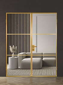 Межкомнатная дверь Спейс Апр 2 Gold Двойная - фото