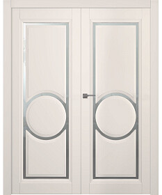 Межкомнатная дверь Аурум 3R Эмаль жемчуг Двойная - фото