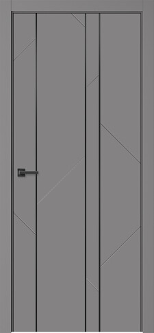 Межкомнатная дверь Флекс 1 Молдинг Чёрный Эмаль графит - фото
