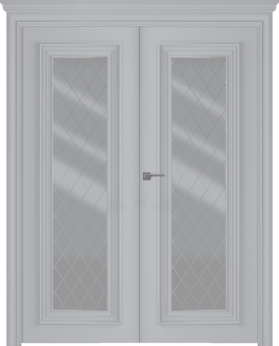 Межкомнатная дверь Палаццо 1 Эмаль светло-серый Двойная - фото