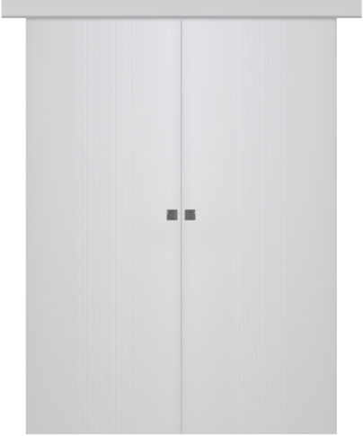 Межкомнатная дверь Ивент 1 Эмаль белый Купе двойное - фото