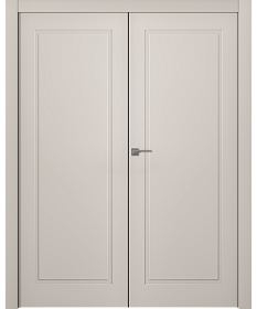 Межкомнатная дверь Стелла 1 Эмаль жемчуг Двойная - фото