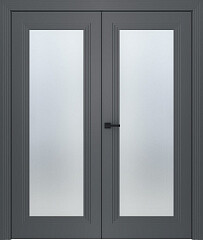 Дв.полотно Пвдощ "Левел 1" Эмаль Графит 2,0-0,7 Мателюкс Белый Каленый Распашная двойная