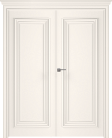 Межкомнатная дверь Палаццо 1 Эмаль жемчуг Двойная - фото