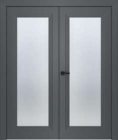 Межкомнатная дверь Левел 1 Эмаль графит Двойная - фото