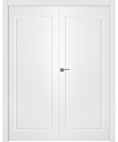 Межкомнатная дверь Кремона 1 Эмаль белый Двойная - фото
