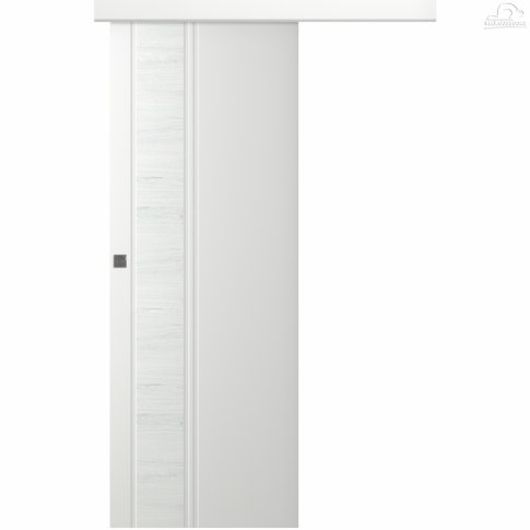 Межкомнатная дверь Твинвуд 1 Эмаль светло-серый Купе - фото