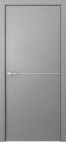 Межкомнатная дверь Avesta 1H Молдинг Хром Эмаль светло-серый - фото