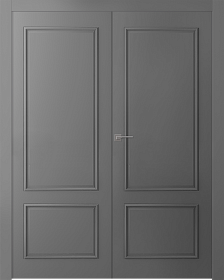 Межкомнатная дверь Ламира 2 Эмаль графит Двойная - фото
