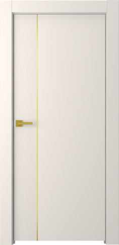 Межкомнатная дверь Вега 1 Молдинг Золото Эмаль жемчуг - фото