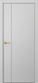 Межкомнатная дверь Avesta 1V Молдинг Золото Эмаль пепельный - фото