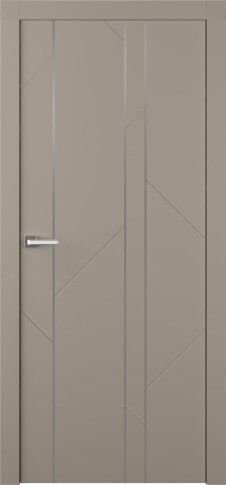 Межкомнатная дверь Флекс 1 Молдинг Хром Эмаль мокко - фото