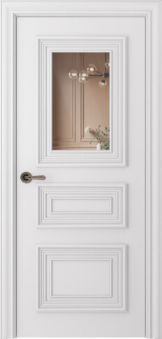 Межкомнатная дверь Палаццо 3/1 Эмаль белый - фото