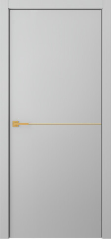 Межкомнатная дверь Avesta 1H Молдинг Золото Эмаль пепельный - фото
