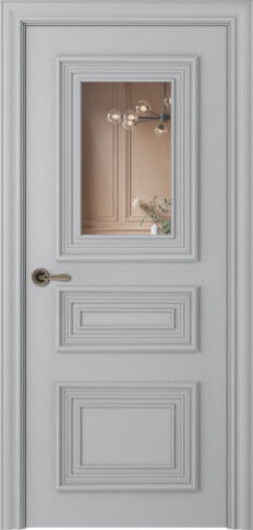 Межкомнатная дверь Палаццо 3/1 Эмаль пепельный - фото