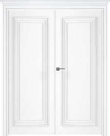 Межкомнатная дверь Палаццо 1 Эмаль белый Двойная - фото