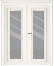 Межкомнатная дверь Палаццо 1 Эмаль жемчуг Двойная - фото