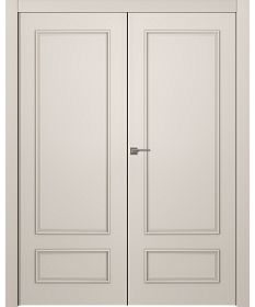 Межкомнатная дверь Ламира 5 Эмаль жемчуг Двойная - фото