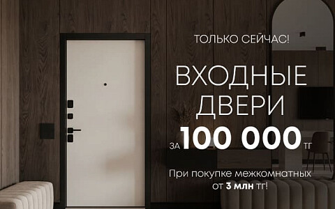 Эксклюзивное предложение: входные двери всего за 100 тыс. тенге!