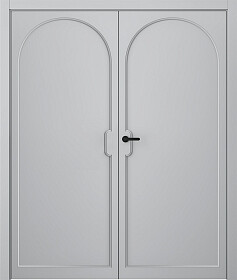 Межкомнатная дверь Триумф 1 Эмаль светло-серый Двойная - фото