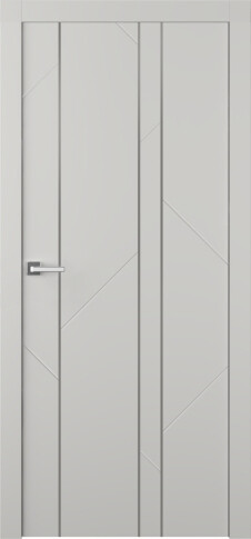 Межкомнатная дверь Флекс 1 Молдинг Хром Эмаль пепельный - фото