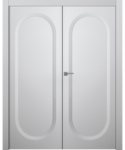 Межкомнатная дверь Аргентум 1C Эмаль белый Двойная - фото