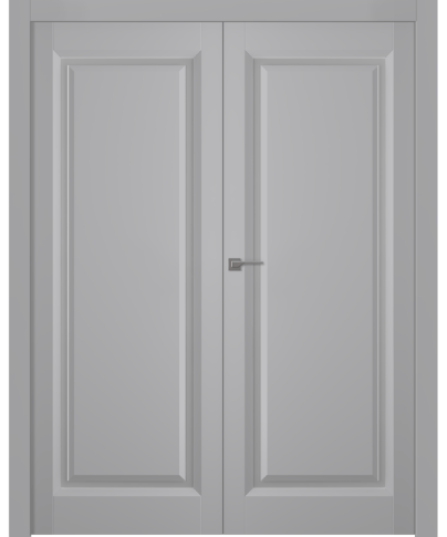 Межкомнатная дверь Платинум 1 Эмаль светло-серый Двойная - фото Межкомнатная дверь Платинум 1 Эмаль светло-серый Двойная - фото