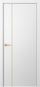 Межкомнатная дверь Avesta 1V Молдинг Золото Эмаль белый - фото