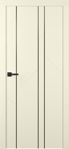 Межкомнатная дверь Флекс 1 Молдинг Чёрный Эмаль шампань - фото