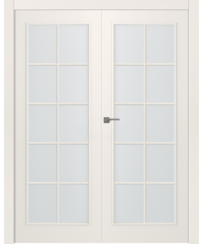 Межкомнатная дверь Ламира 1 Эмаль жемчуг Двойная - фото