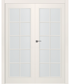 Межкомнатная дверь Ламира 1 Эмаль жемчуг Двойная - фото