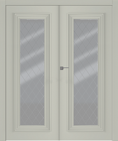 Межкомнатная дверь Палаццо 1 Эмаль шёлк Двойная - фото