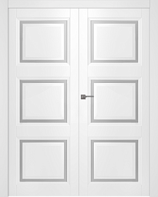 Межкомнатная дверь Аурум 3 Эмаль белый Двойная - фото