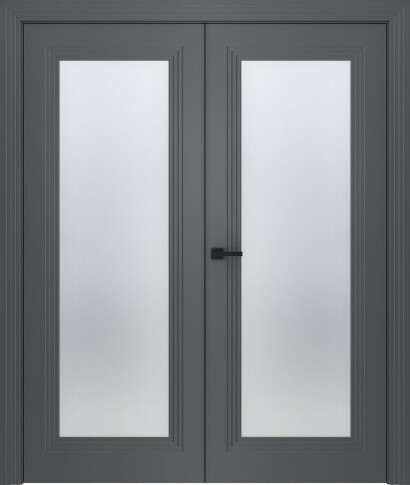 Межкомнатная дверь Левел 1 Эмаль графит Двойная - фото