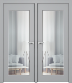 Межкомнатная дверь Белла 1 Эмаль светло-серый Двойная - фото