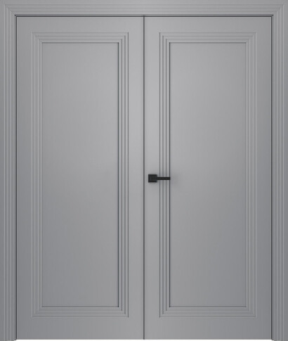 Межкомнатная дверь Левел 1 Эмаль светло-серый Двойная - фото