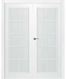 Межкомнатная дверь Ламира 1 Эмаль белый Двойная - фото