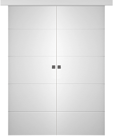 Межкомнатная дверь Arvika Эмаль белый Купе двойное - фото