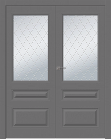 Межкомнатная дверь Роялти Эмаль графит Двойная - фото