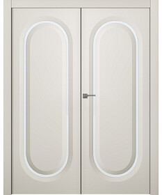 Межкомнатная дверь Аргентум 1D Эмаль жемчуг Двойная - фото
